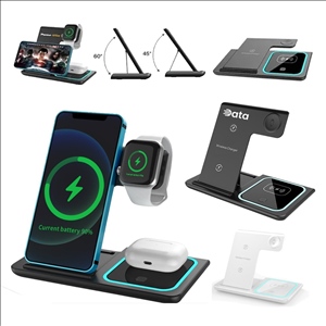 3-in-1 Slim Folding Wireless Desk Charger With Stand